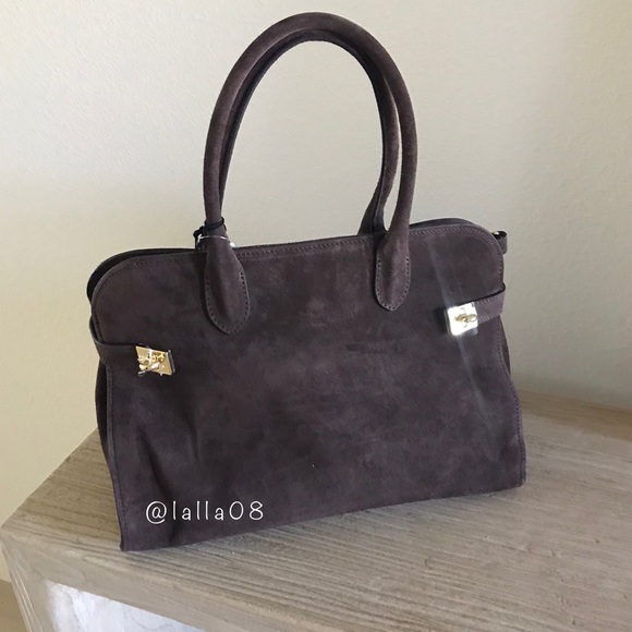 Claudia Firenze Chocolate Brown Suede Bag - Picture 1 of 9